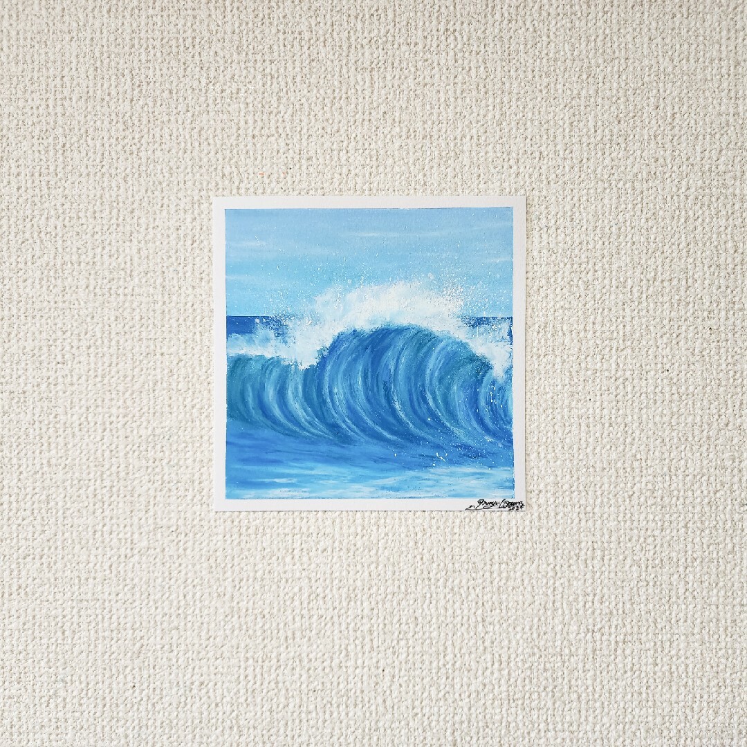 風景画 海の絵 パステル アート 自然 絵画 夏 サーフィン オイル