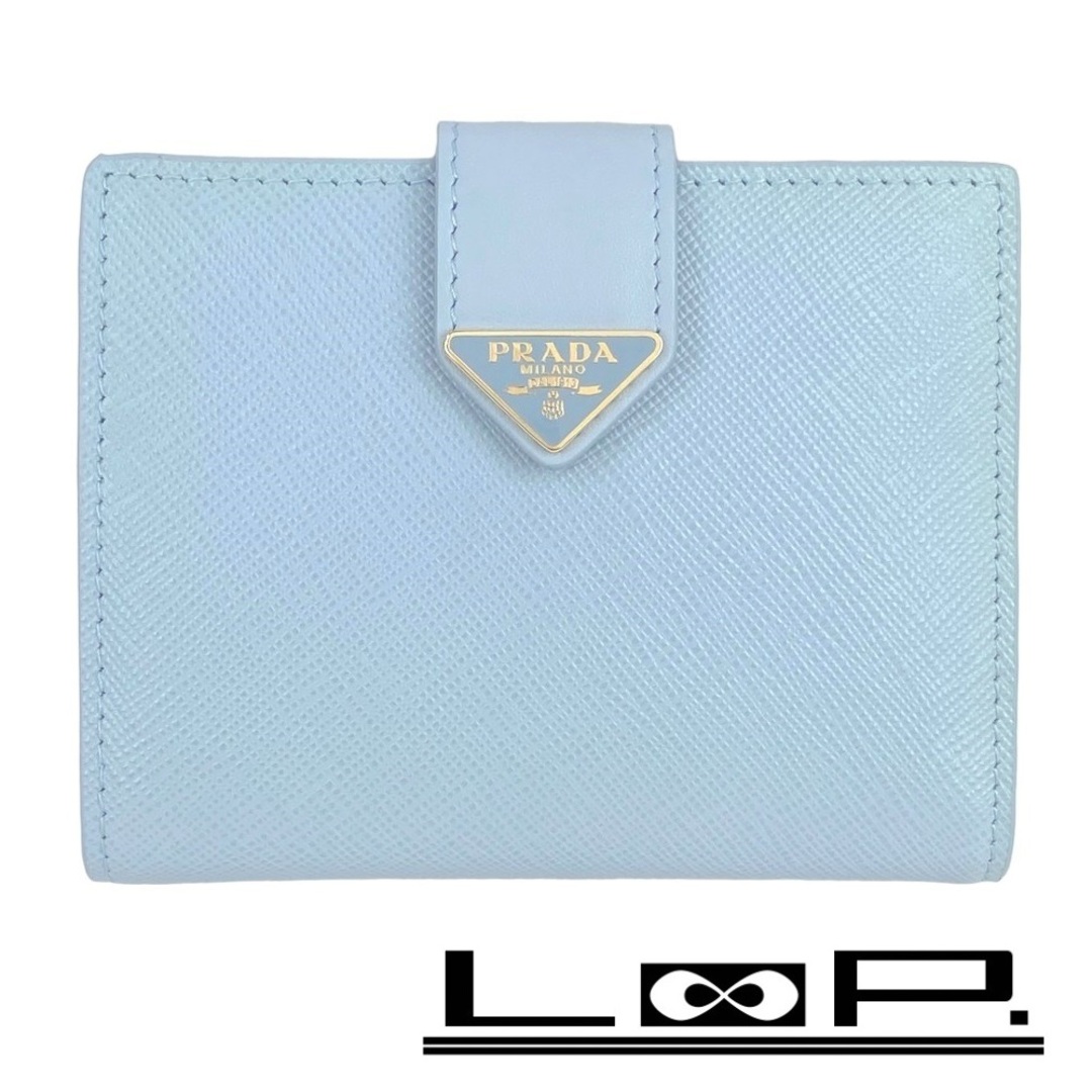 PRADA 水色 二つ折り財布 PRADA - □未使用□ プラダ 二つ折り