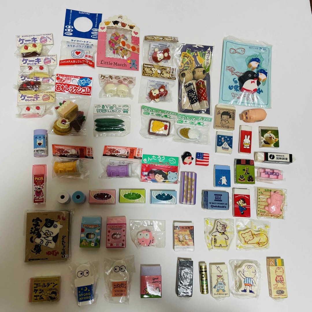 コクヨ - 昭和 平成 レトロ おもしろ ファンシー消しゴム 56セット