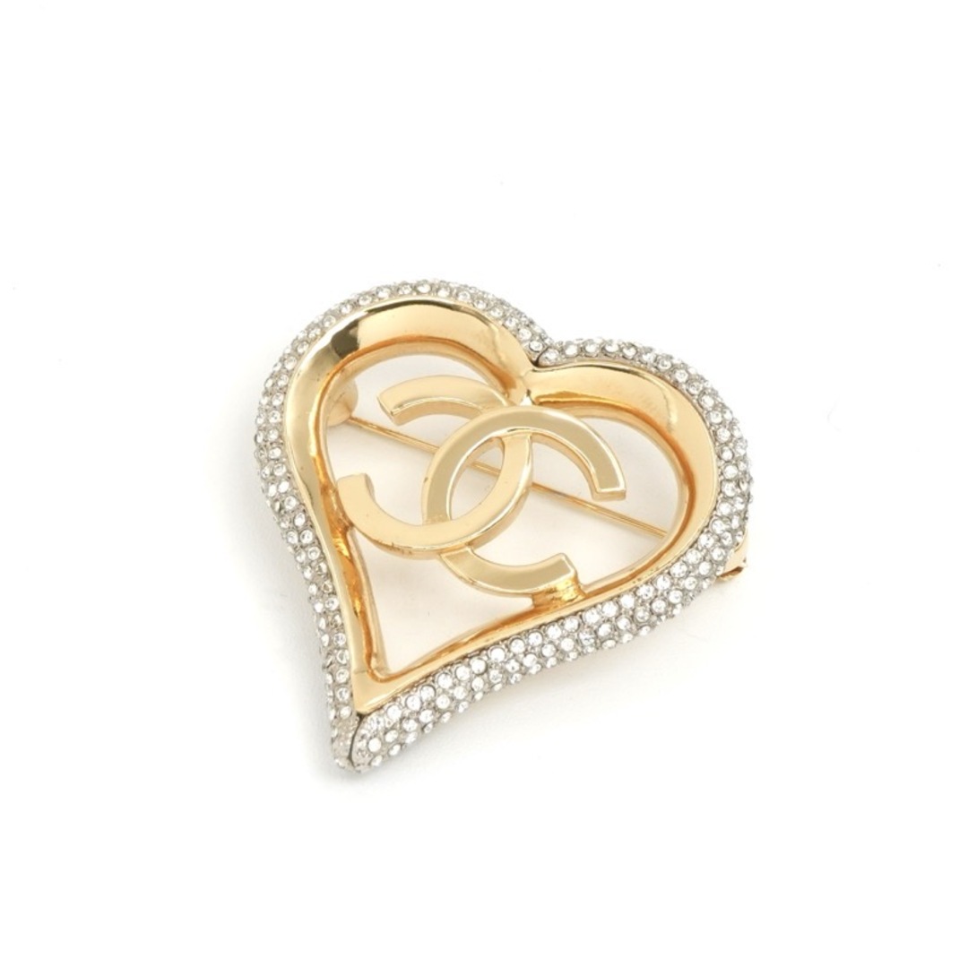 シャネル CHANEL ブローチ コサージュ ゴールド ココマーク ハート