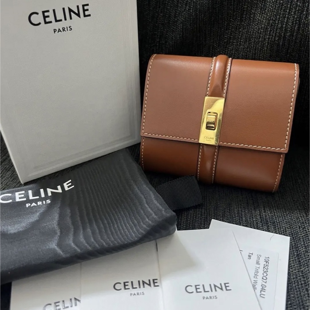 正規品CELINE スモール セリーヌトリフォールドウォレット セーズ 折り