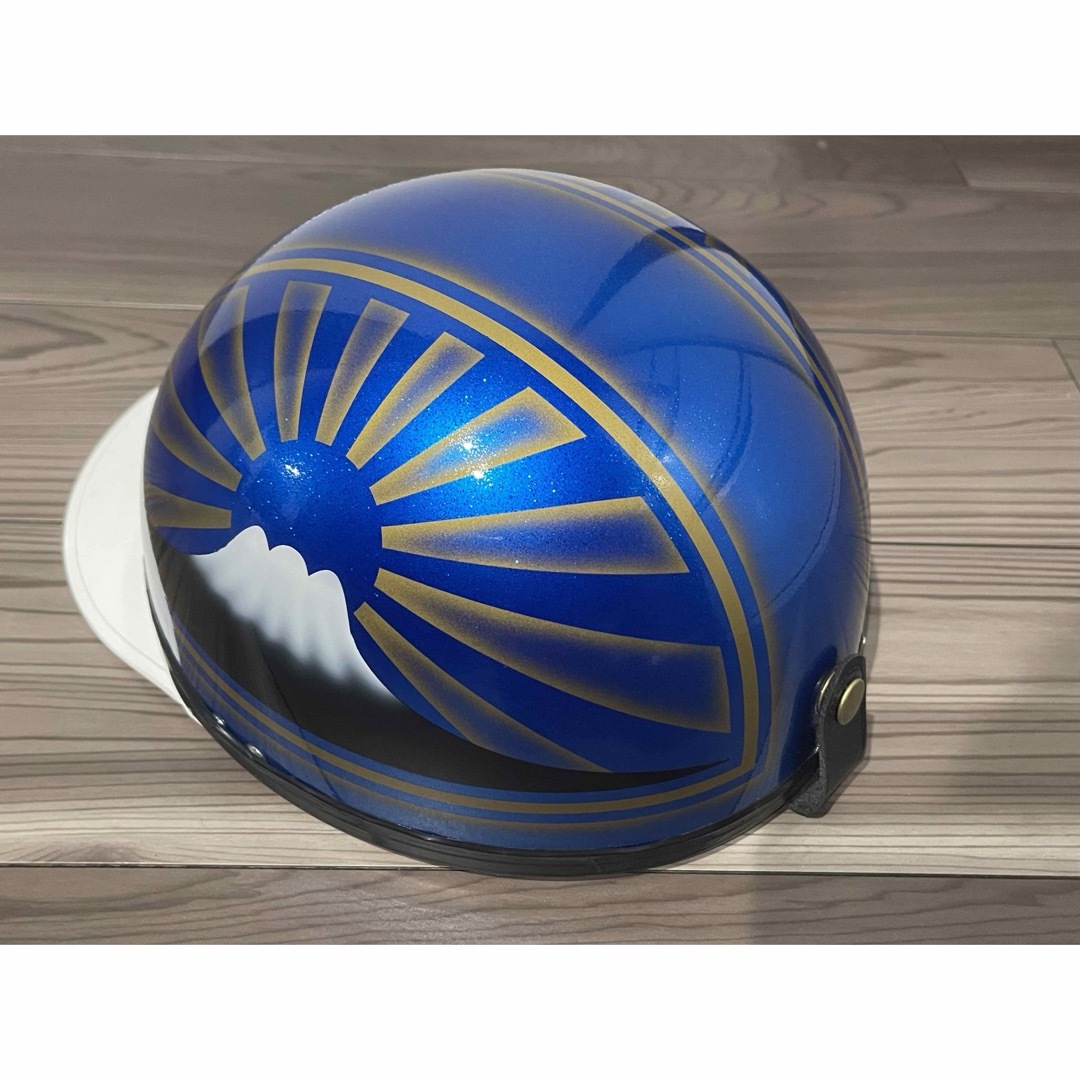 富士日章 コルク半 ヘルメット ブルーラメ ゴールド