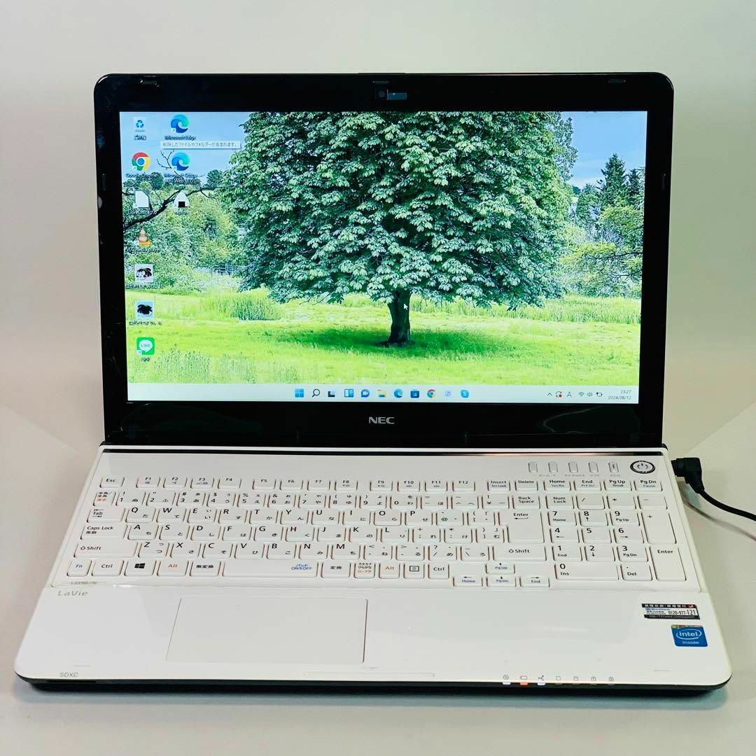 大容量SSD512GB✨カメラ✨ NEC ✨オフィス✨ホワイト✨ノートパソコン