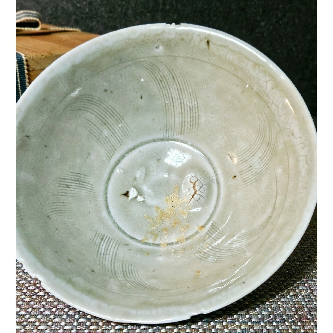 北宋青白磁腰折皿 中国古玩 アンティーク 北宋青白磁腰折皿 中国古玩