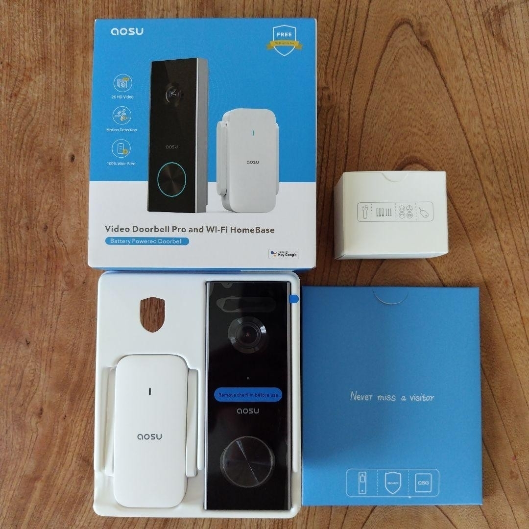 AOSU 2K ワイヤレス カメラ付き インターホン 外出先からも通