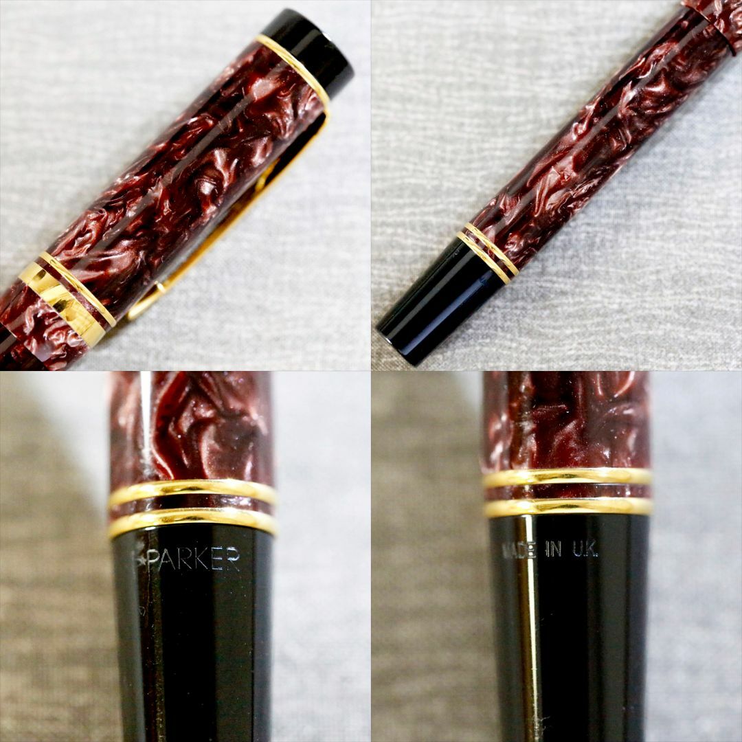 極美品 送料込み】パーカー 万年筆 デュオフォールド ボルドーマーブル