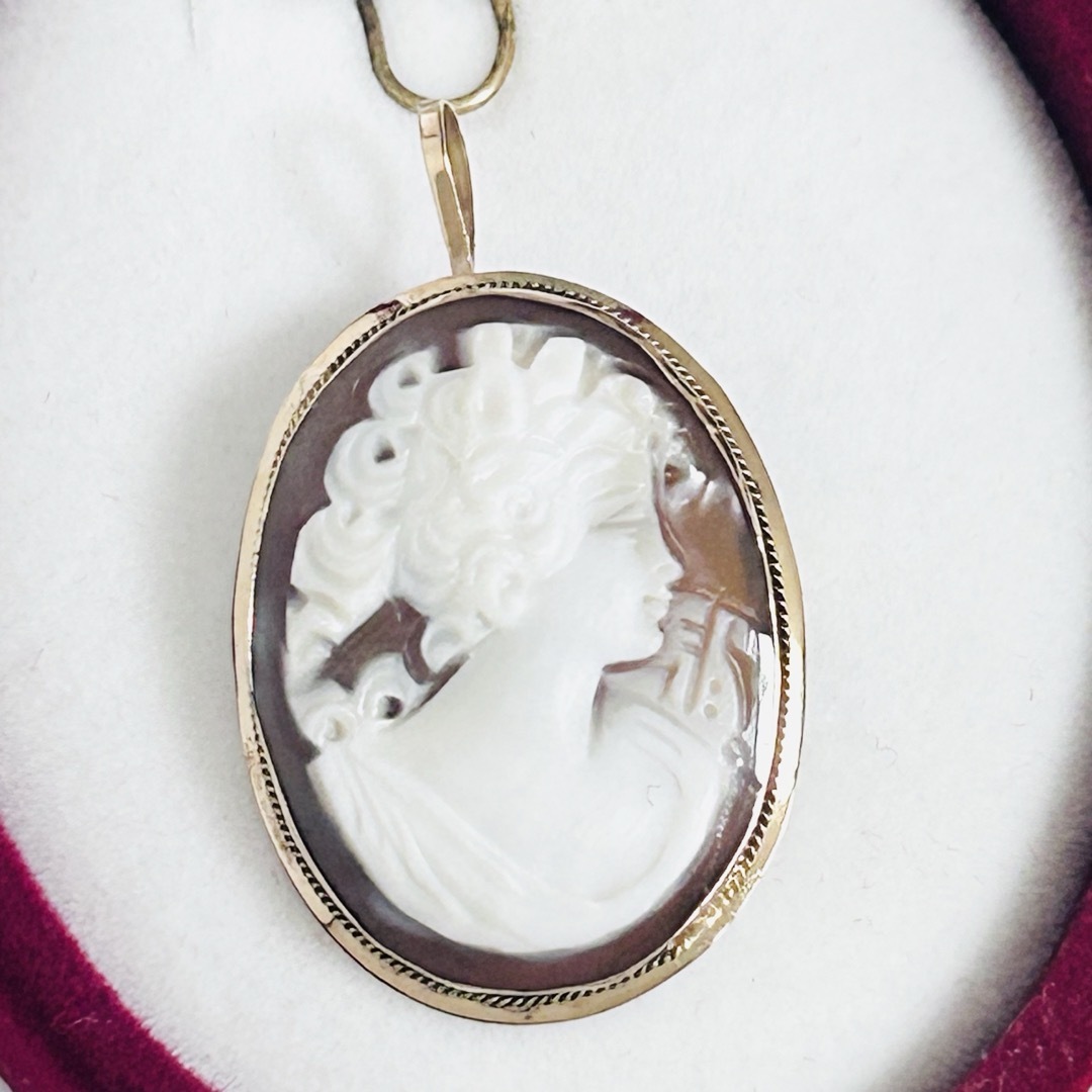 K14 シェルカメオ 2Way ペンダント トップ ブローチ QVC GSTV