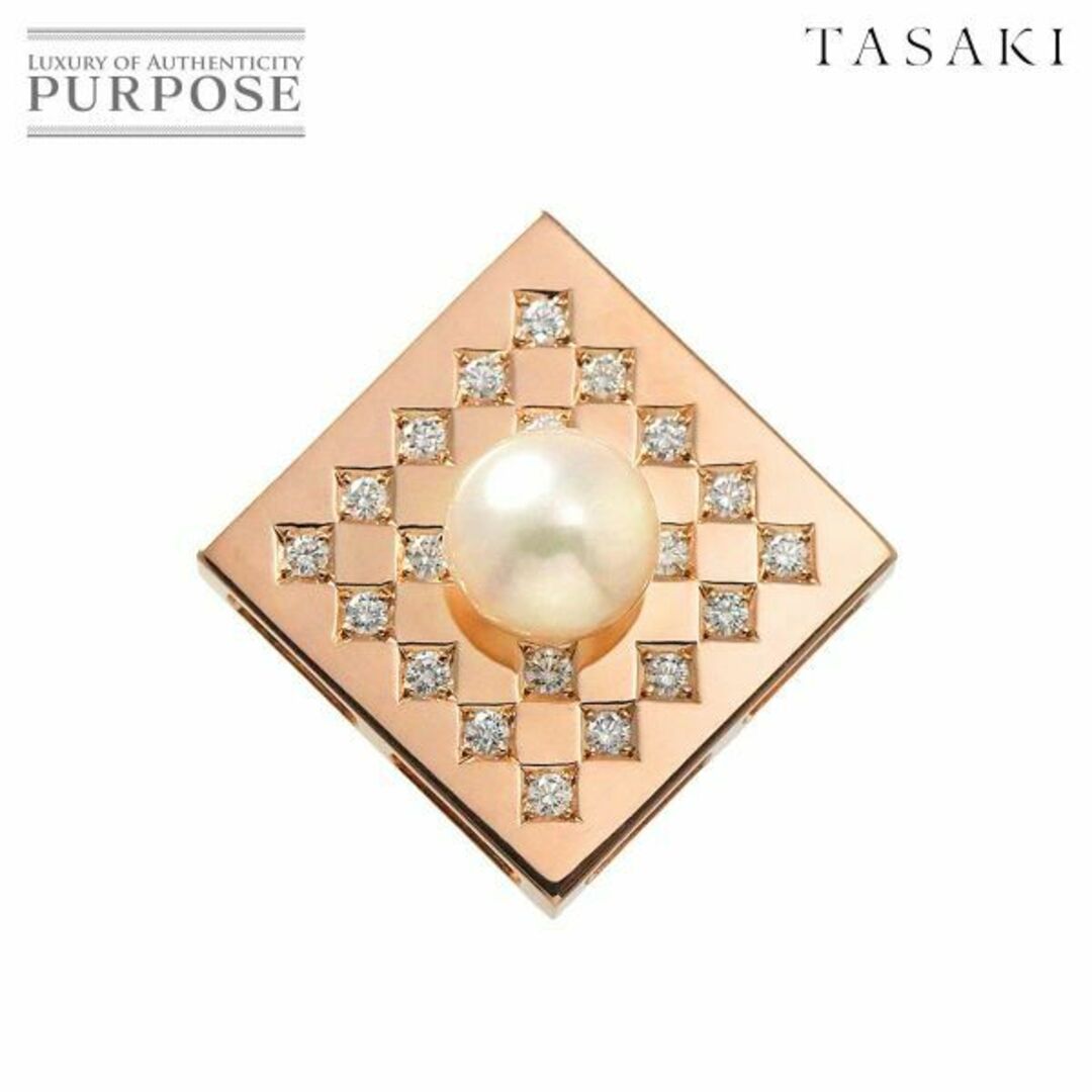 タサキ TASAKI アコヤ真珠 7.9mm ダイヤ 0.33ct ブローチ 兼
