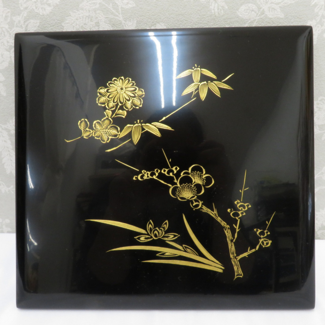 輪島塗 沈金家紋 重箱 輪島塗 重箱 お重 金 伝統 工芸 漆器 2段 輪島塗
