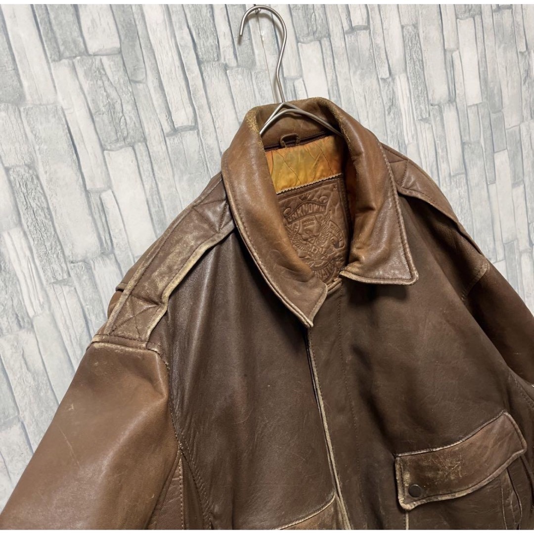 G-1 A-2 ラムレザー フライト ジャケット ブラウン ライナー付き L相当