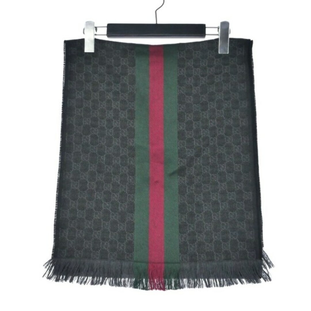 極美品◇GUCCI グッチ シェリーライン GG柄 シルク混ウールマフラー