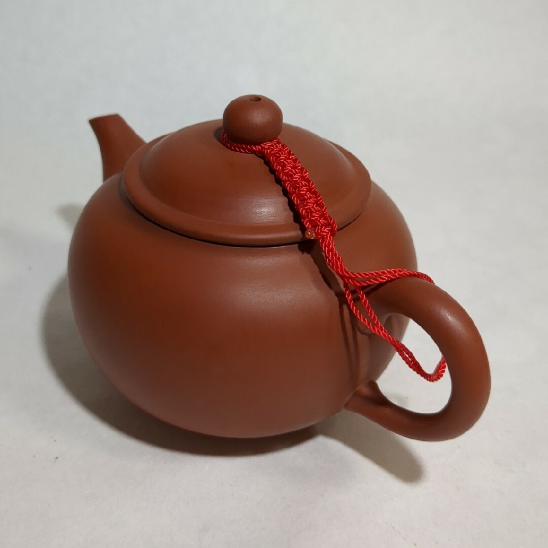 中国 紫砂 朱泥 急須 茶壷 在銘 仕覆・時代箱付 Y R5938