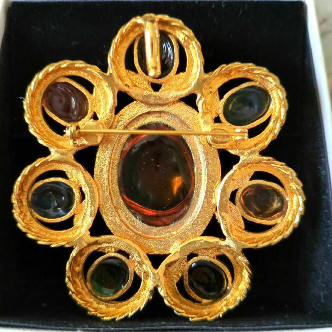 希少 シャネル CHANEL 2way フラワー グリポワ ブローチ トップ