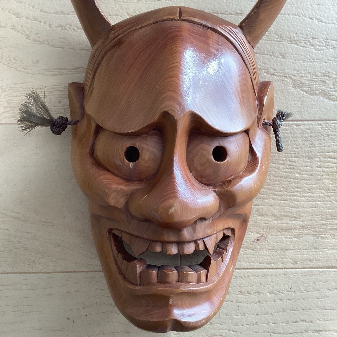 木彫り 般若面 神楽 能面 飾面 能 飾りの通販 by さち's shop｜ラクマ
