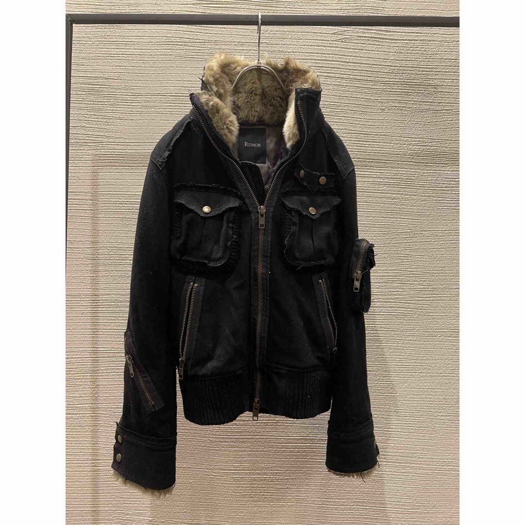 00s archive fur leather hoodie y2k punk