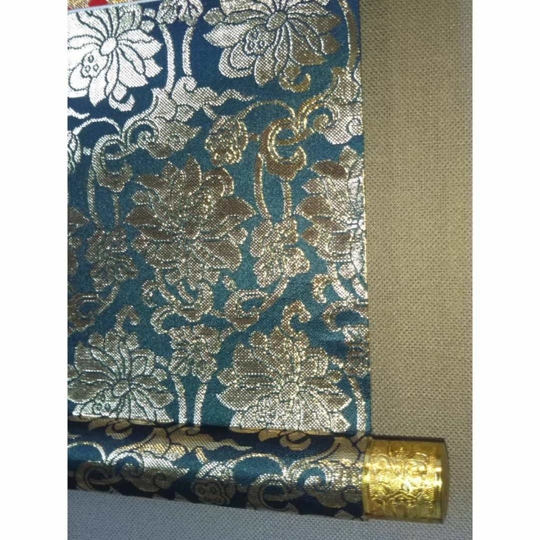 掛軸『西国三十三所霊場集印譜』絹本 鉄色蓮華金襴表具 桐箱付 掛け軸