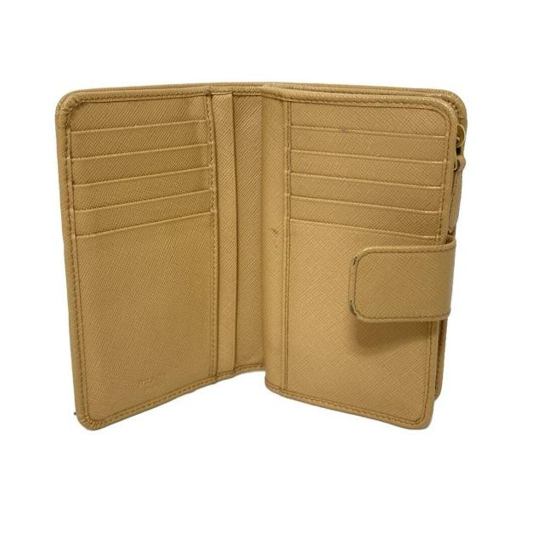 PRADA ベージュ レザー 二つ折り財布 PRADA 二つ折り財布 ベージュ