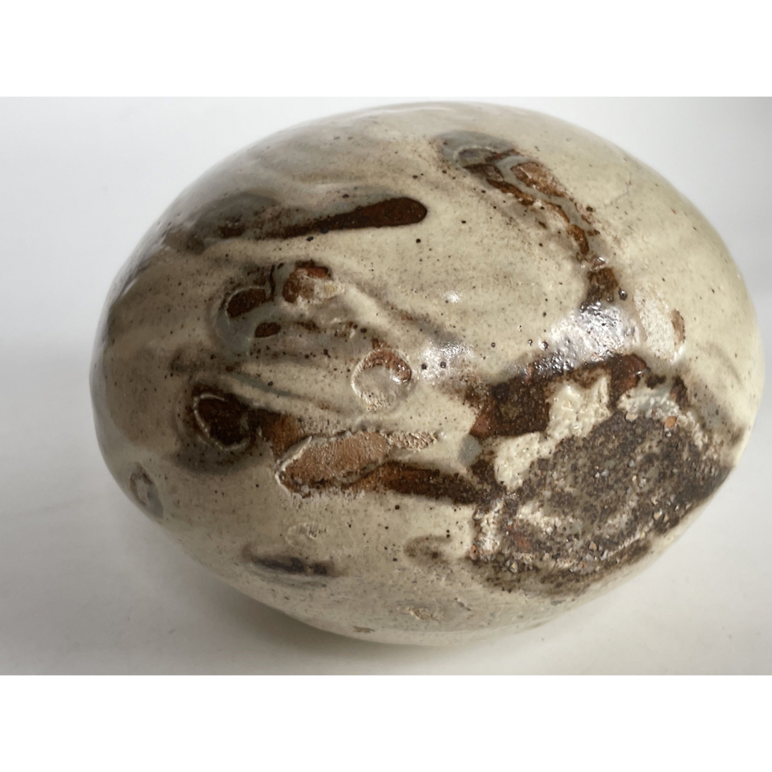 陶芸家桃源窯吉田喜彦横瓶扁壺花瓶花入李朝粉引師荒川豊蔵