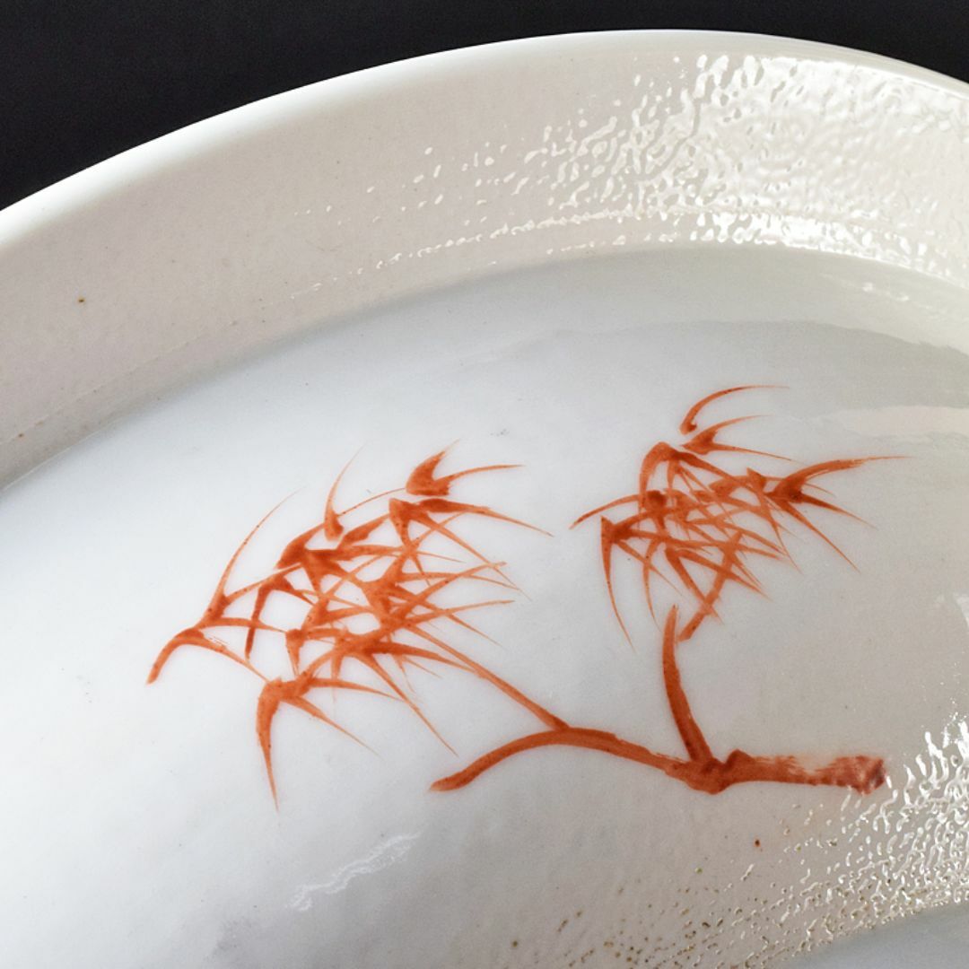 注文 中国 粉彩 山水人物文盤 大皿 直径約37.7㎝ M R8286B 中国 粉彩