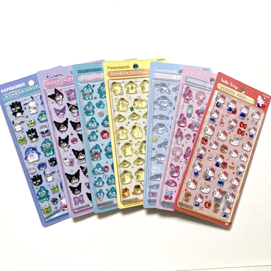 最安値，得価 ボンボンドロップシール サンリオキャラクターズ 7種