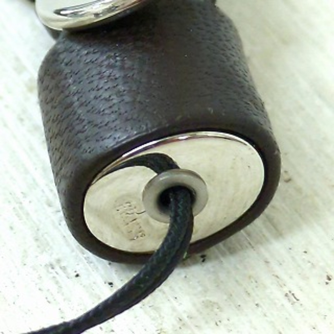 ボッテガヴェネタ レザー スマートフォンストラップ ブラウン シルバー