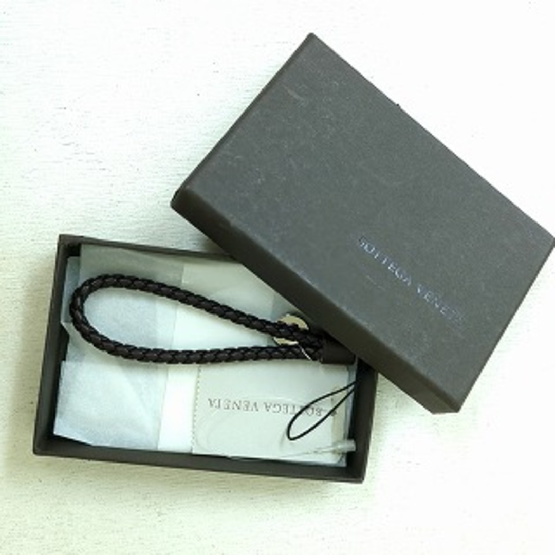 ボッテガヴェネタ レザー スマートフォンストラップ ブラウン シルバー