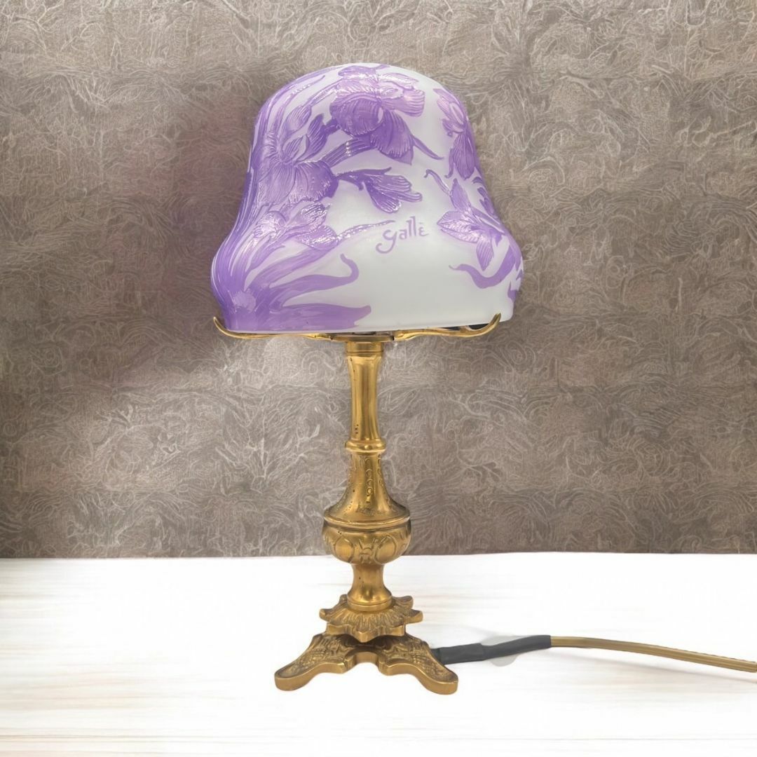 証明書】エミールガレ ボンボニエール カメオ彫り 被せガラス 高さ17cm