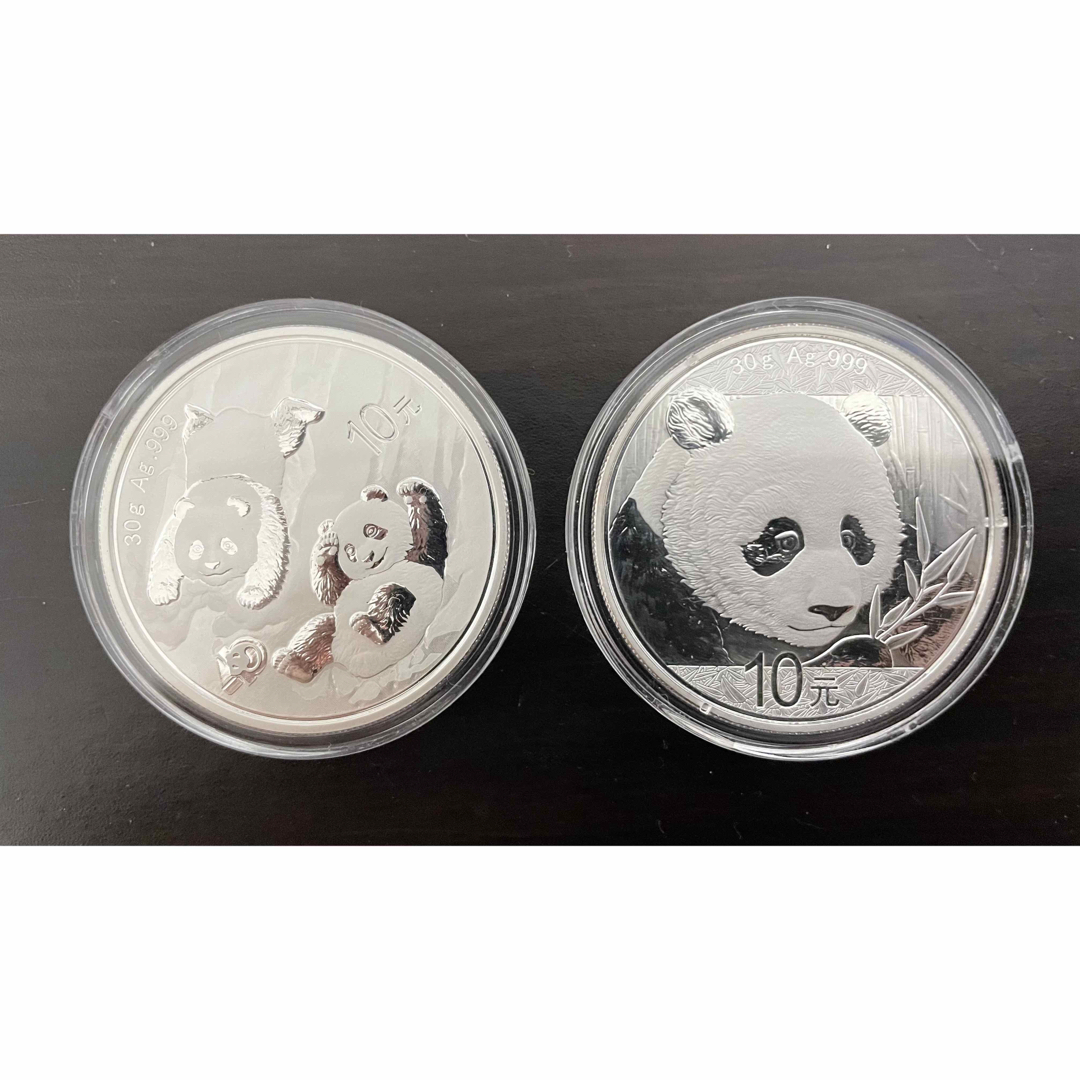 中国パンダ銀貨(1oz)お得な2枚セットカプセル入り 中国パンダ銀貨