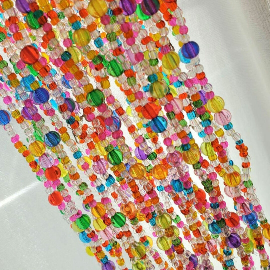 ビーズのれん 玉のれん レトロポップ 昭和レトロ 当時物 インテリア