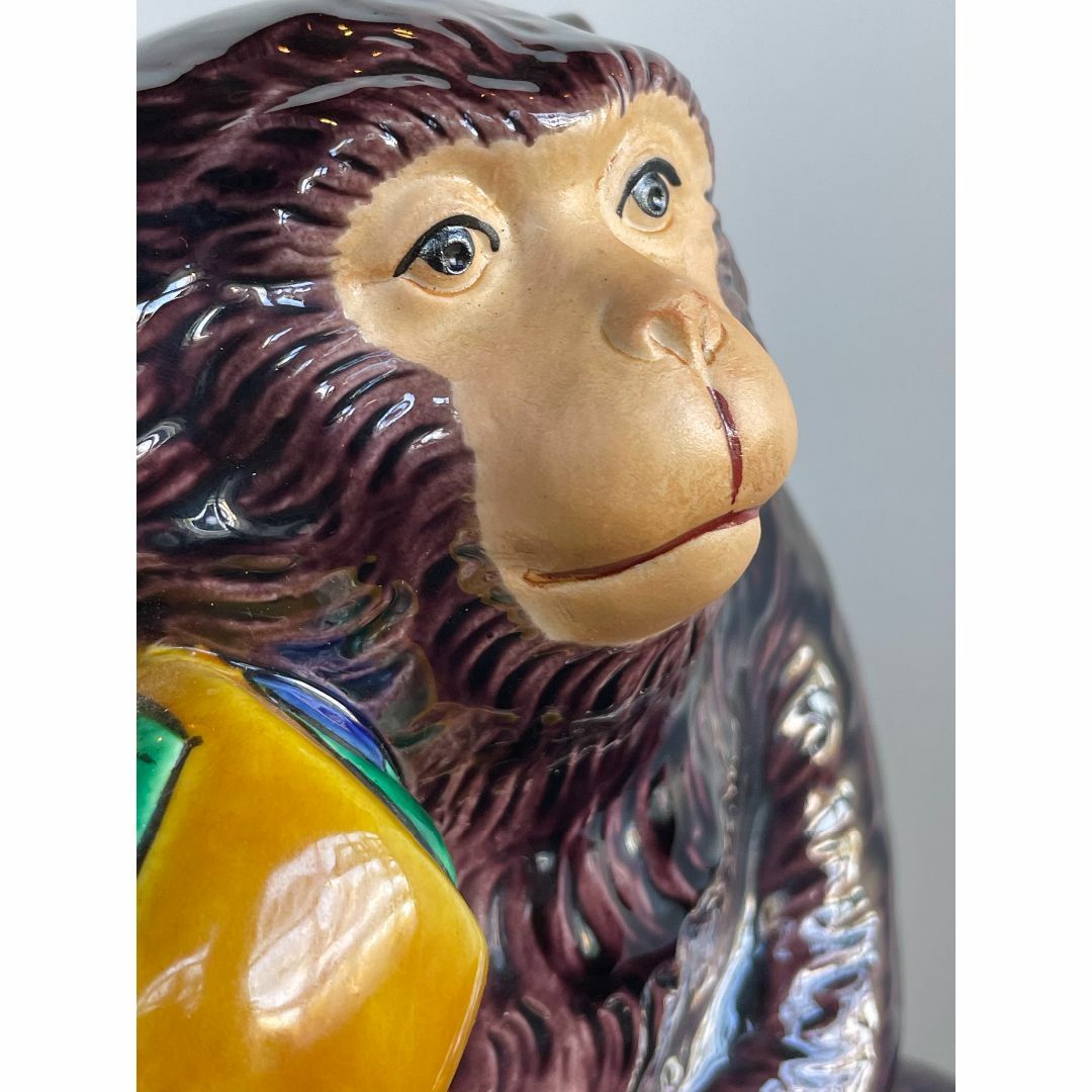 限定品【九谷焼】【魔除け 厄除け】さるの置物 赤富士 干支 猿 申