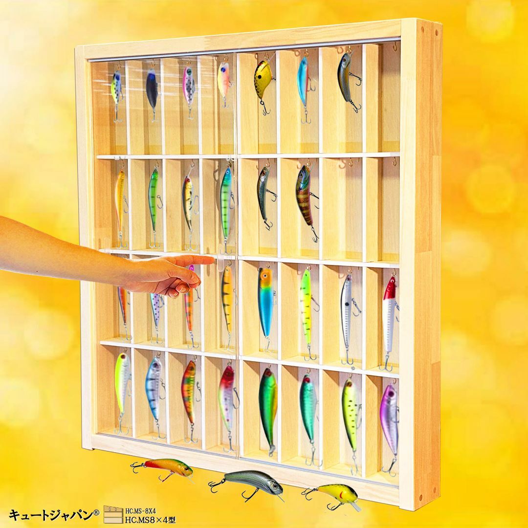 ルアー収納 32マス コレクション アクリル障子付 日本製 ストラップ