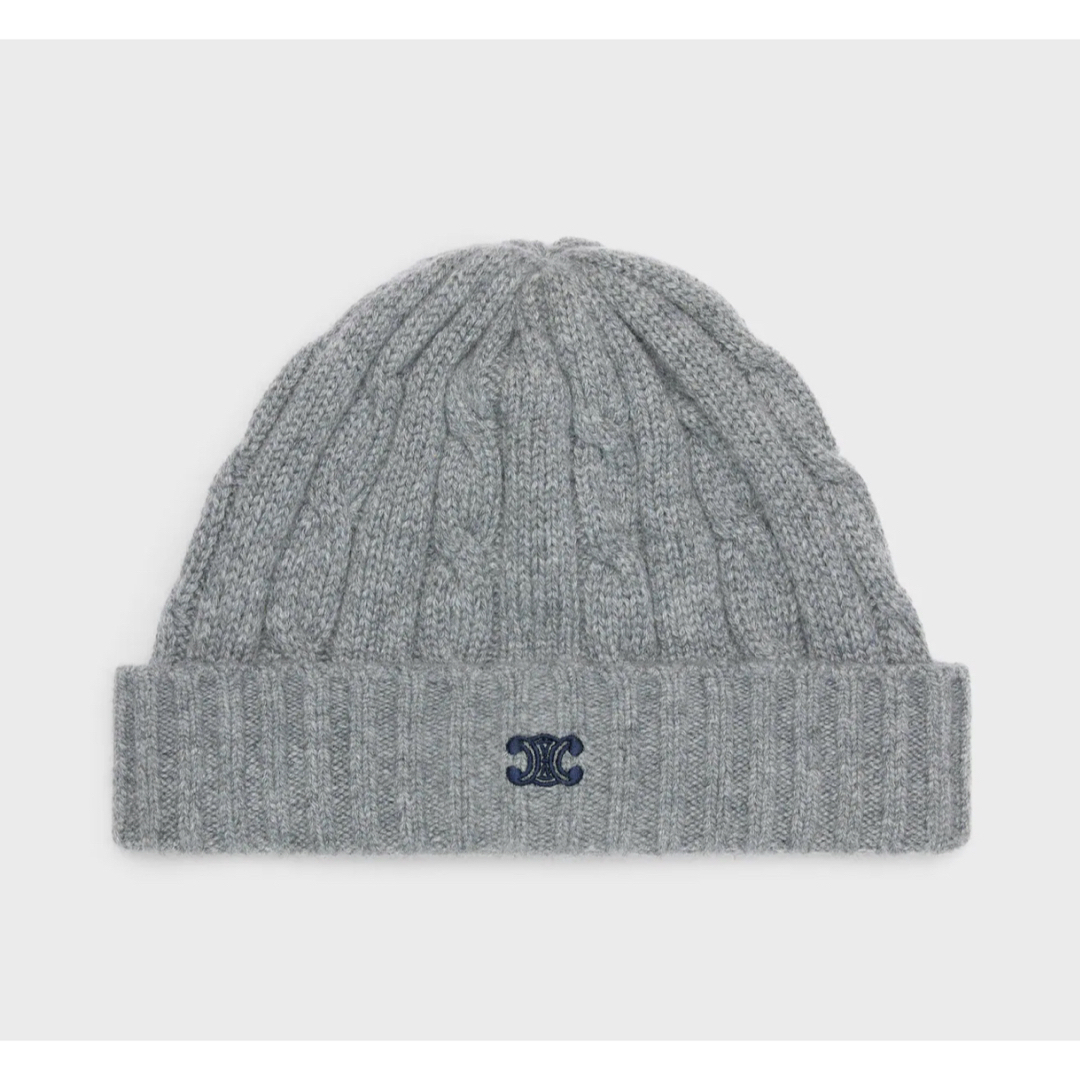 CELINE - セリーヌ トリオンフ ニット帽 ケーブルニットカシミア