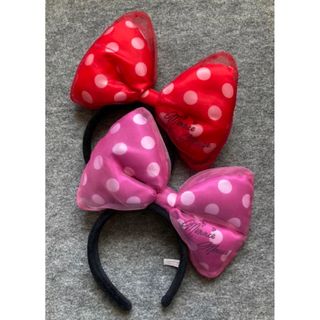 ディズニー カチューシャ ミニー リボン フリル カラフル 水玉 ピンク