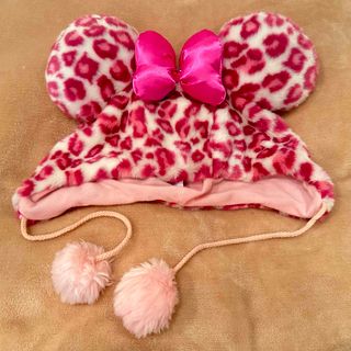 ディズニーミニーミッキーイヤーマフヒョウ柄ピンクレオパード柄耳当て
