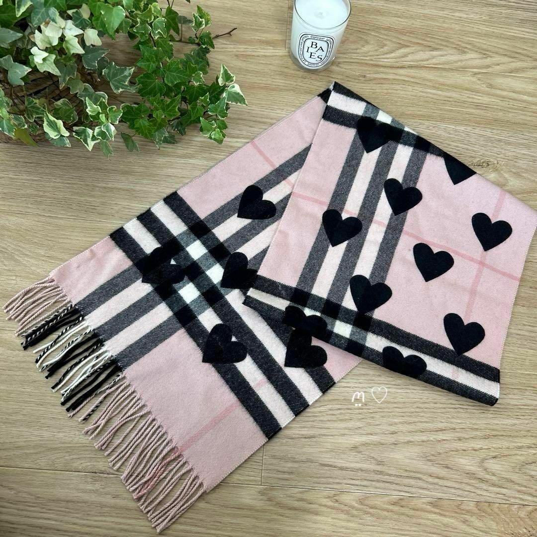BURBERRY バーバリー カシミヤ マフラー チェック ピンク BURBERRY