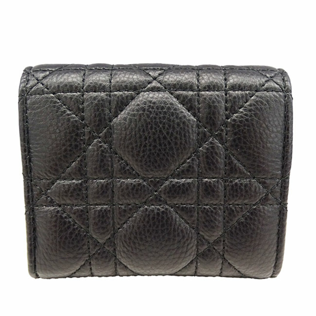 Dior ブラック キルティング三つ折り財布 ウォレット