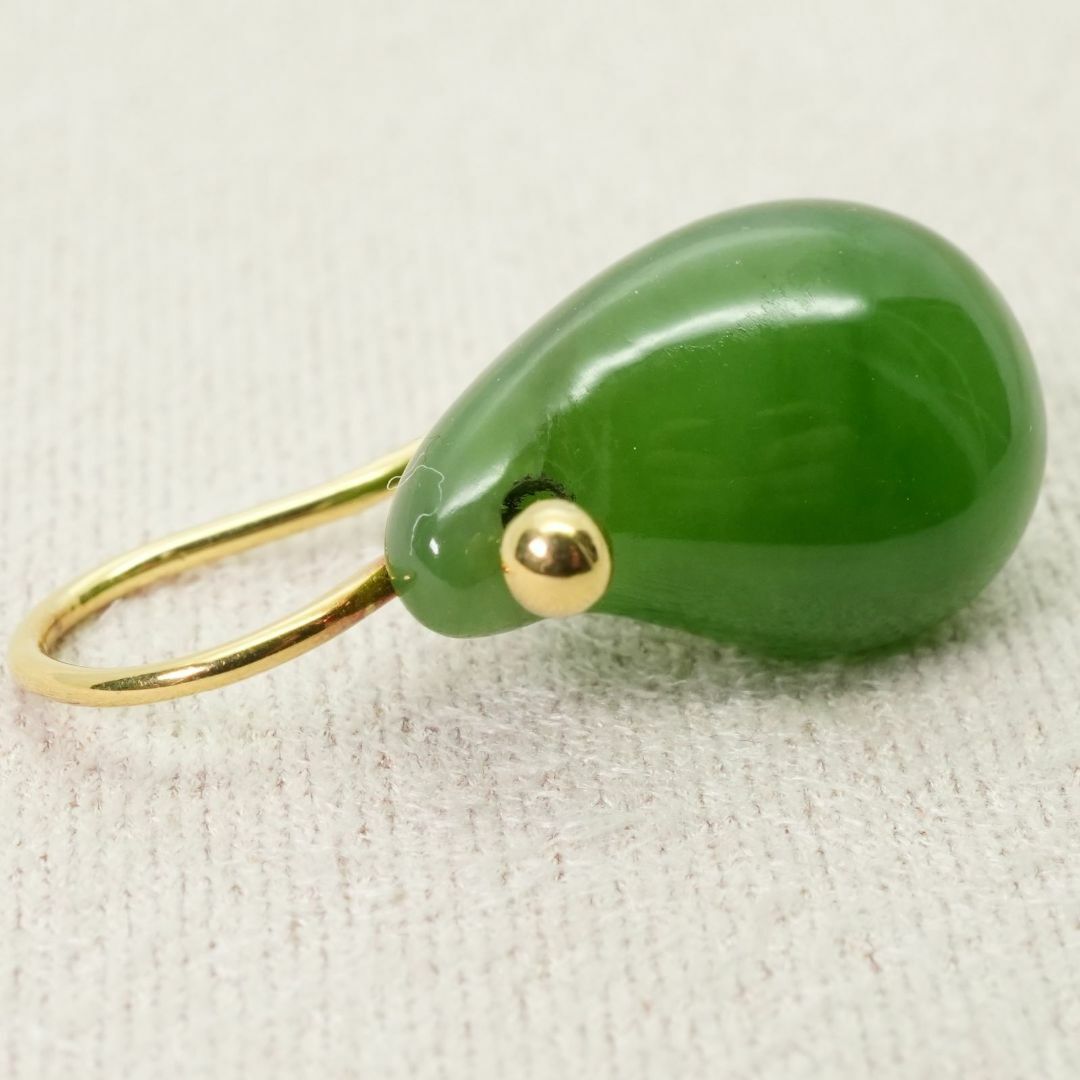 sophia K18 翡翠 ドロップイヤリング sophia様専用 K18 翡翠 ドロップ