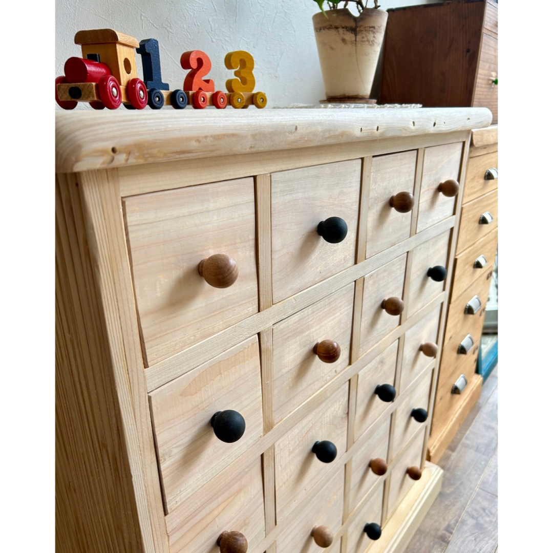 Ebisuyx】国産ひのき使用 可愛い20杯引き出しチェスト Ebisuyx】国産