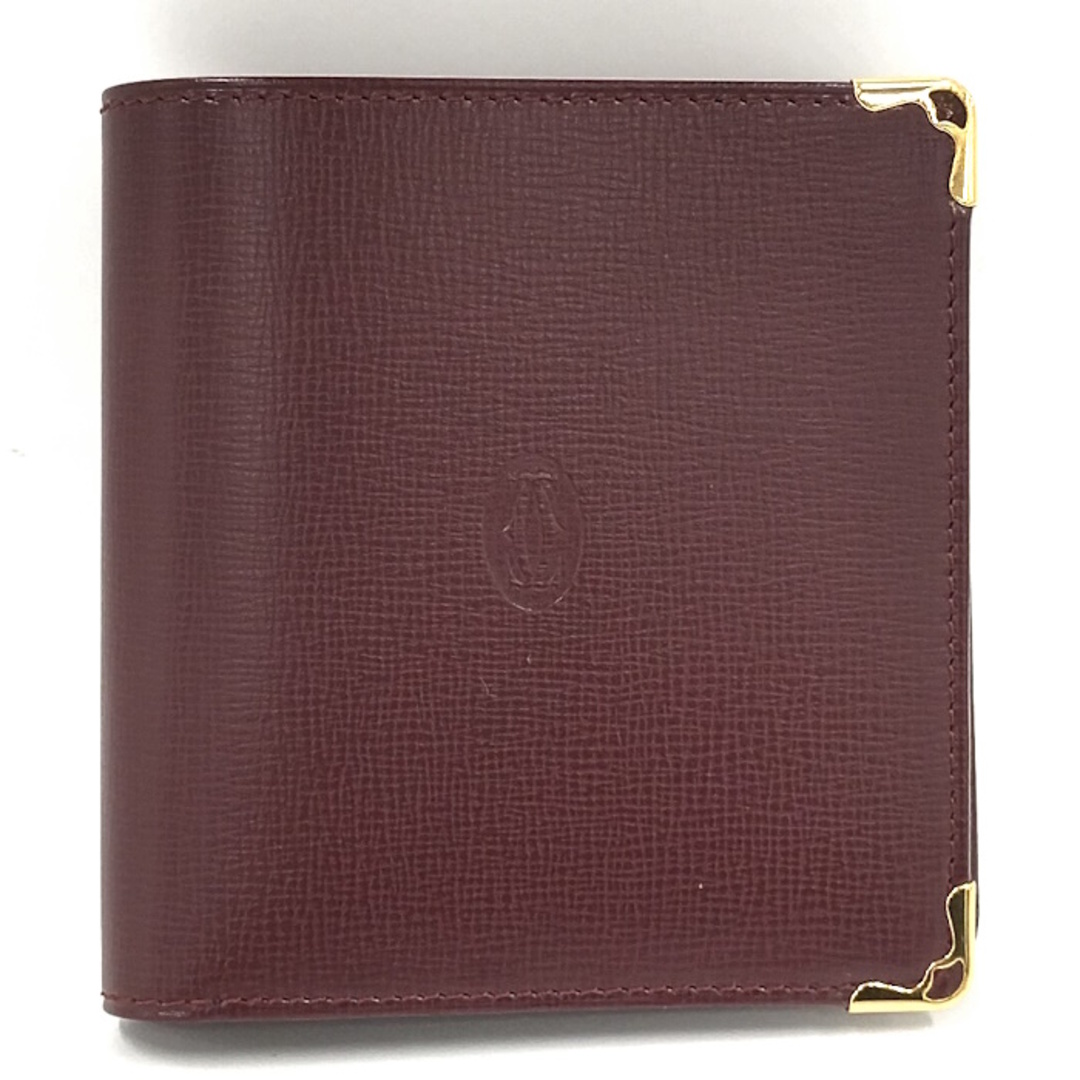 Cartier 二つ折り財布 マストドゥカルティエ レザー ボルドー