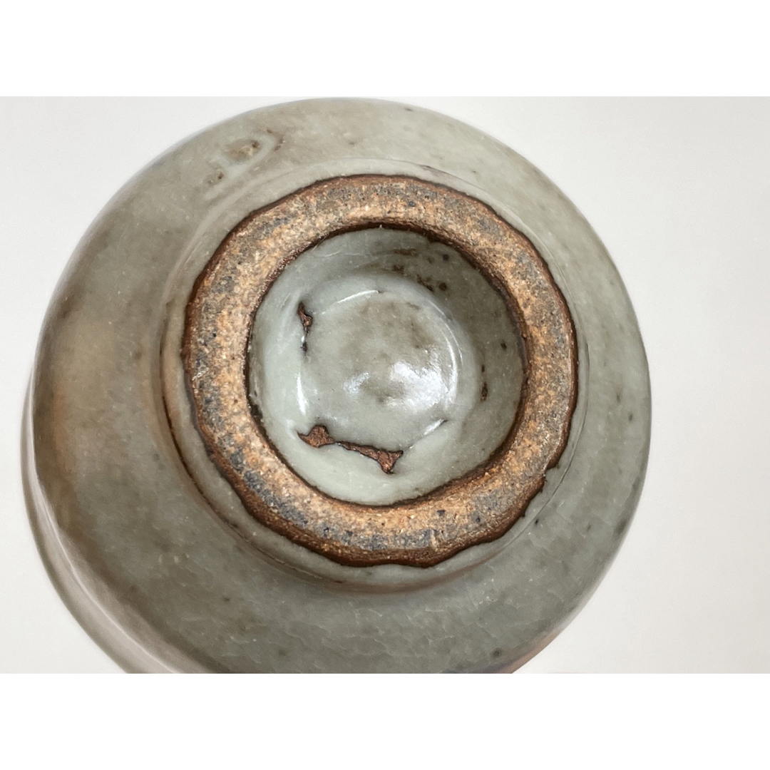 陶芸家 人間国宝 島岡達三 地釉縄文象嵌ぐい呑 酒器 酒盃 師 濱田庄司