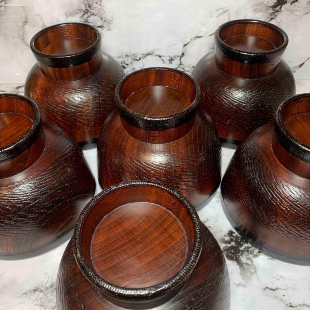 輪島塗 汁椀 木地呂 6客セット