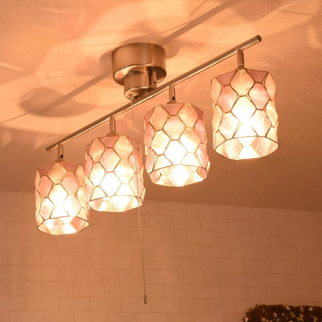 シーリングスポットライト 4灯 カピス貝シェード｜カピス4灯シーリング