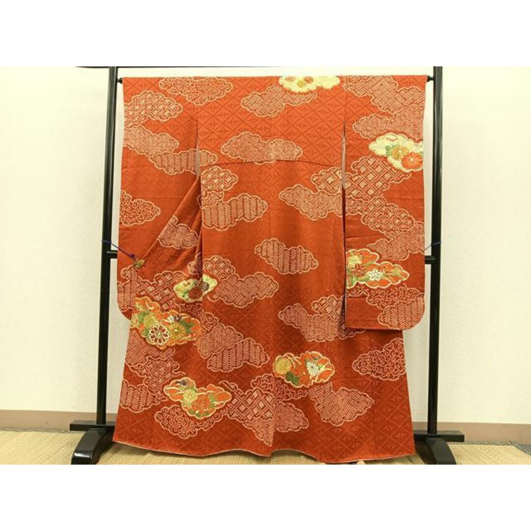 豪華振袖 駒刺繍 絞り 扇面花文 正絹逸品 成人式 パーティー お見合 御