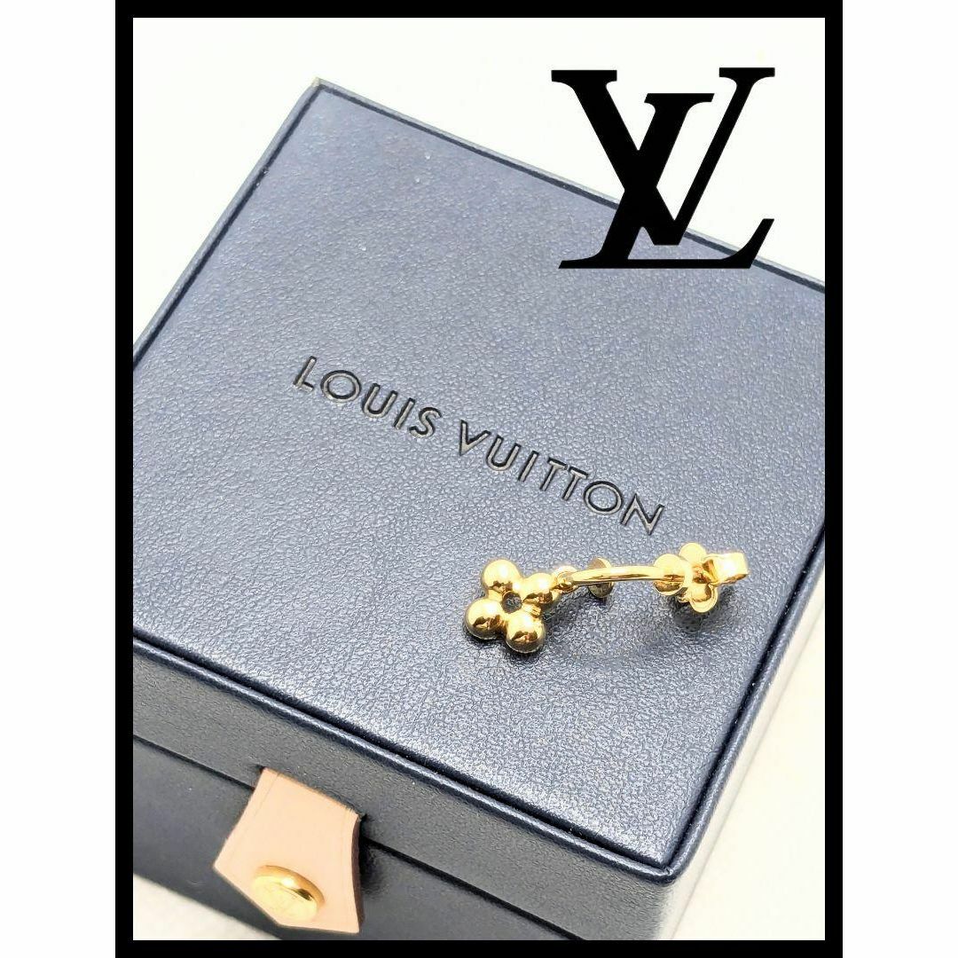 ルイヴィトン 現行 ブックルドレイユ ブルーミング フラワー 片耳 ピアス