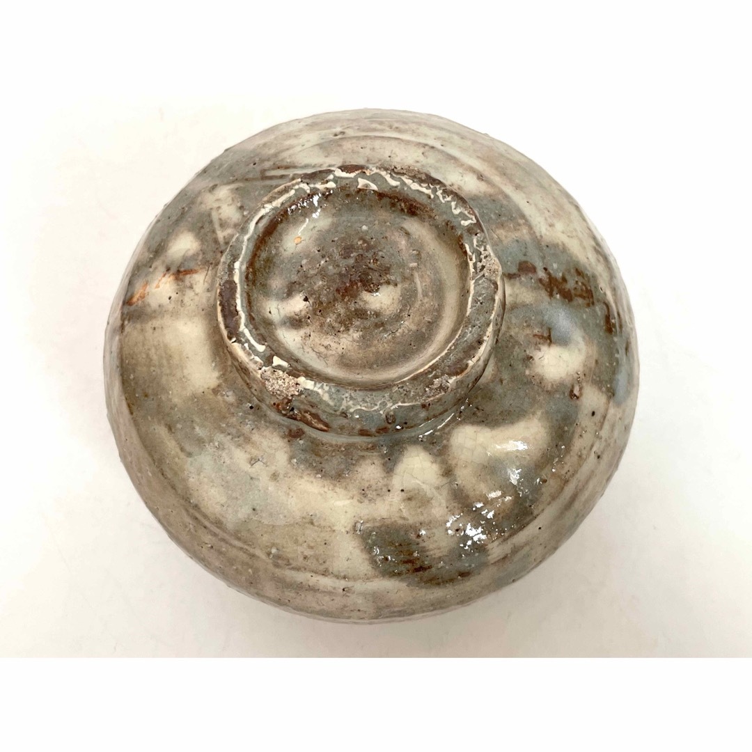 陶芸家 岡部嶺男 粉引 塩筍茶碗 茶盌 抹茶碗 岡部美喜識