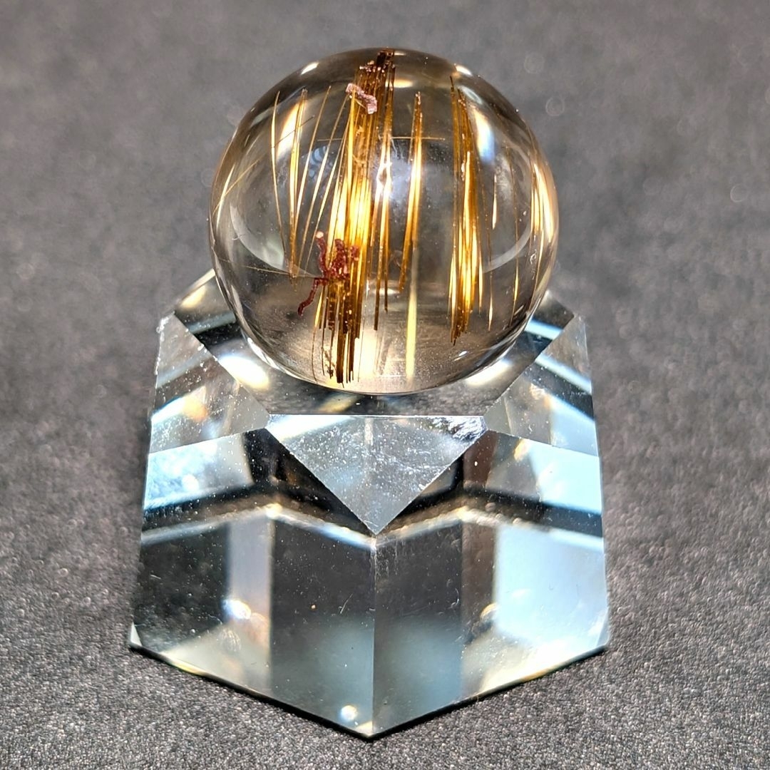 超絶綺麗✨48mm ゴールドルチルクォーツ 丸玉 スフィア 金針水晶 超絶