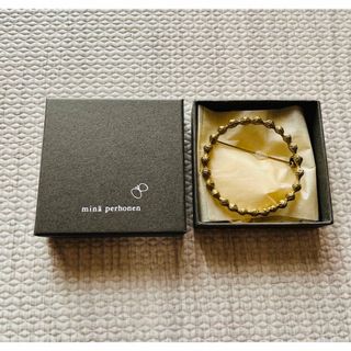 新品 ミナペルホネン floraleaf コサージュ 正規品 ブラック mina