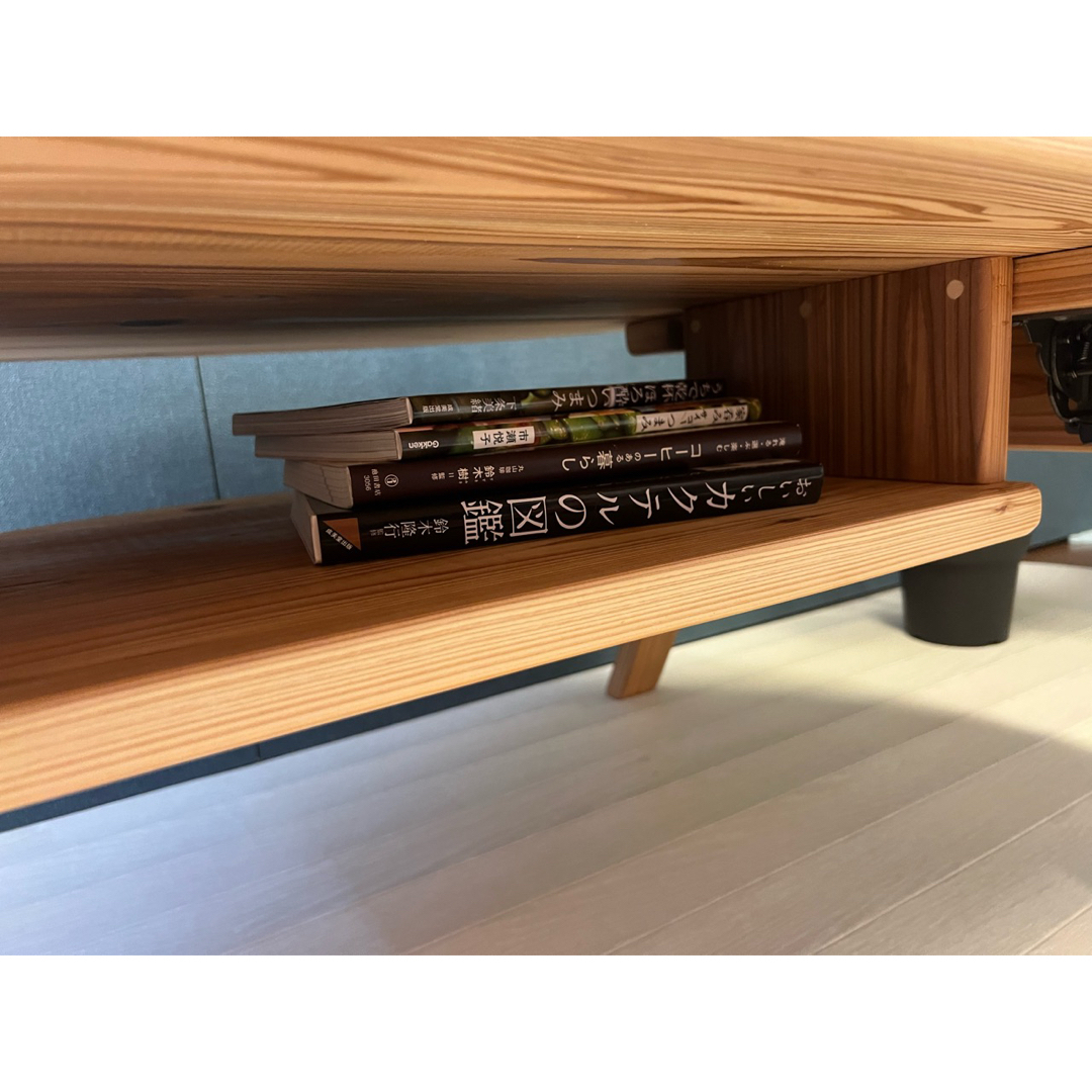 送料無料】 ローテーブル 半円 収納付き90cm 60cm 杉 折り畳み脚