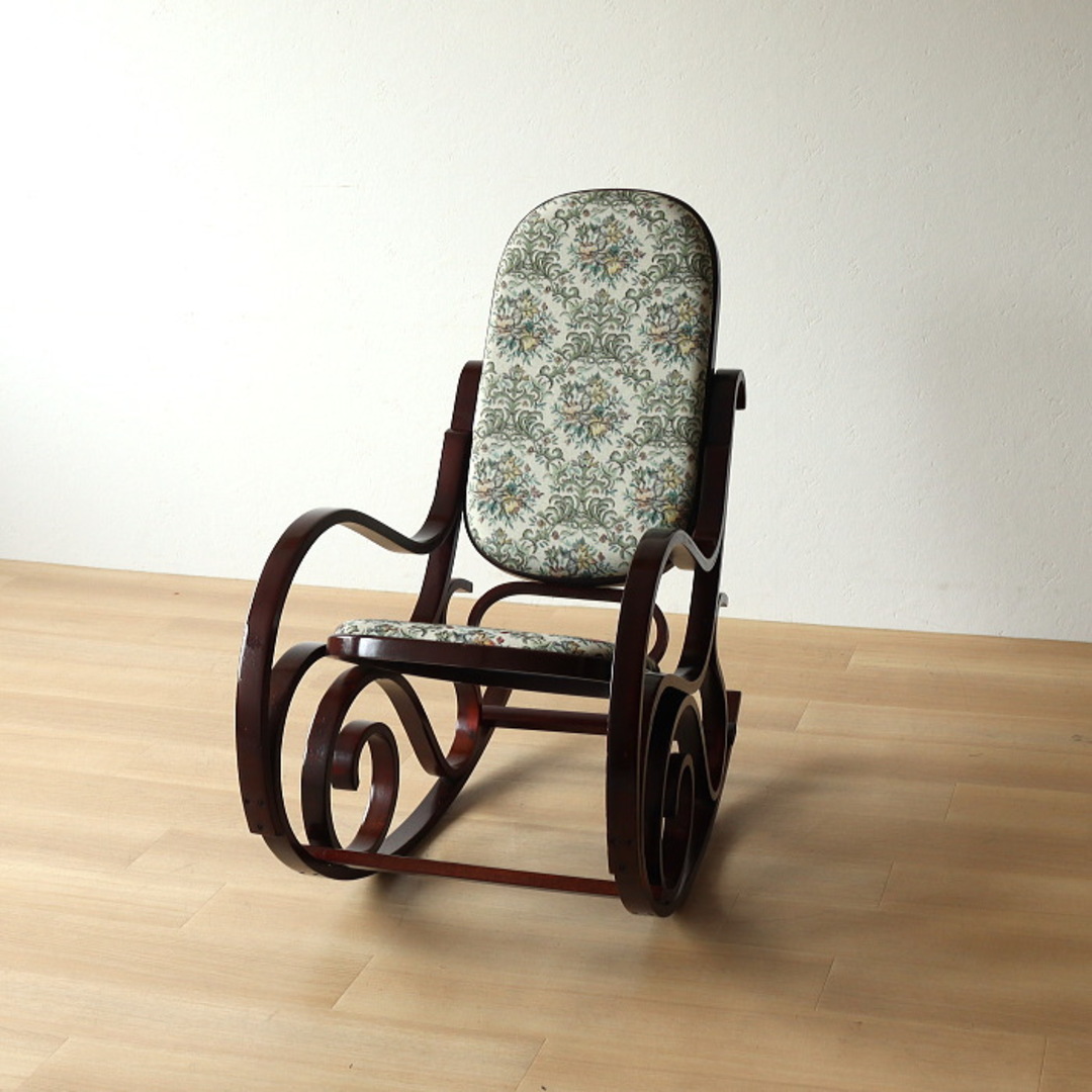 アンティーク 折りたたみ ロッキングチェア ロココ調 コブラン織り 極