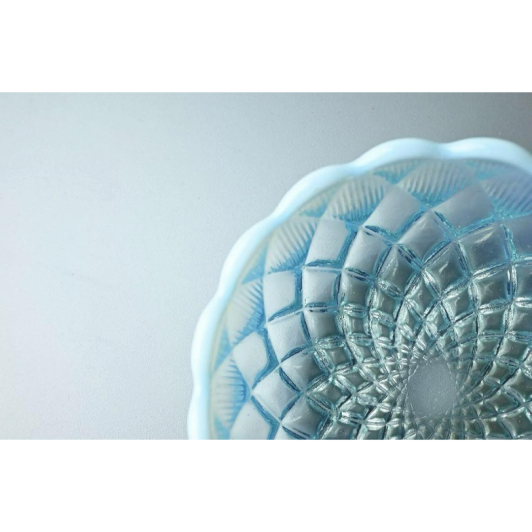 希少 ブルーウランガラス 氷コップ 小鉢 ウランガラス ブルーガラス